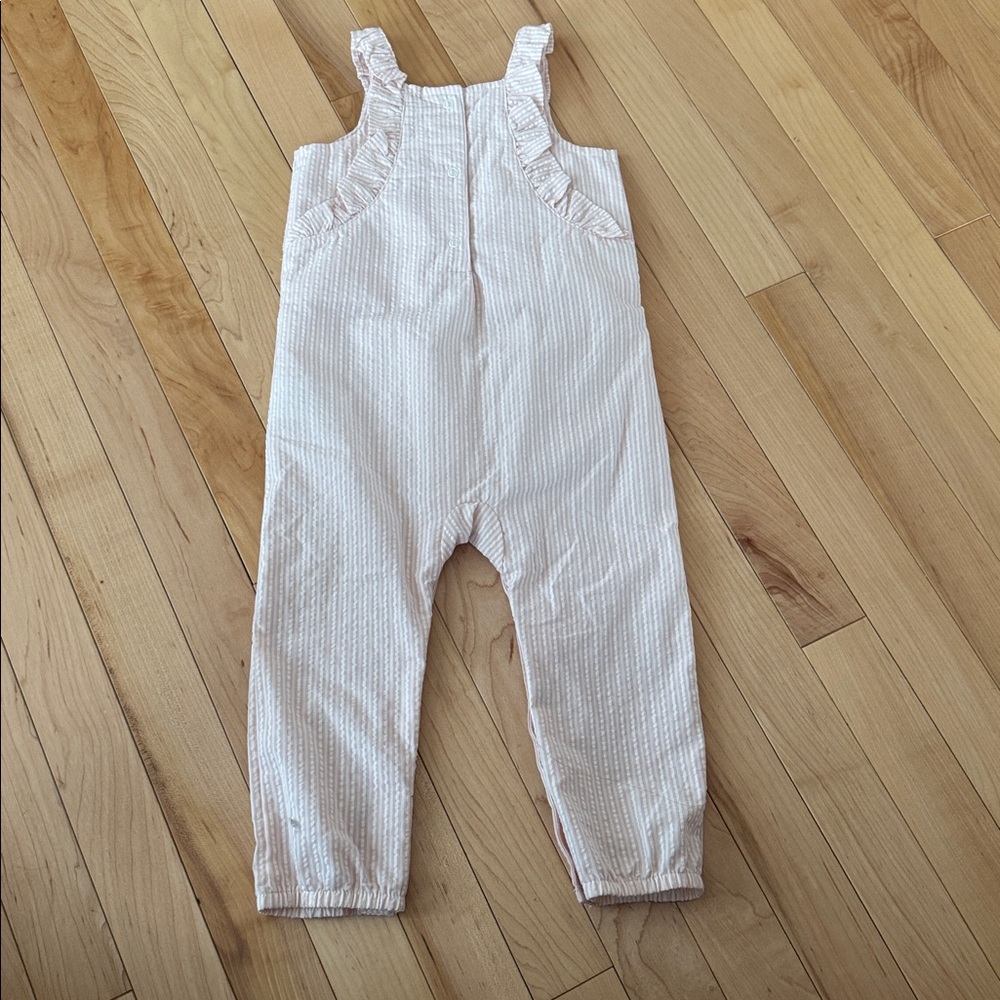Carter's Light Pink Ruffled Strap Overalls - Picture 4 of 4